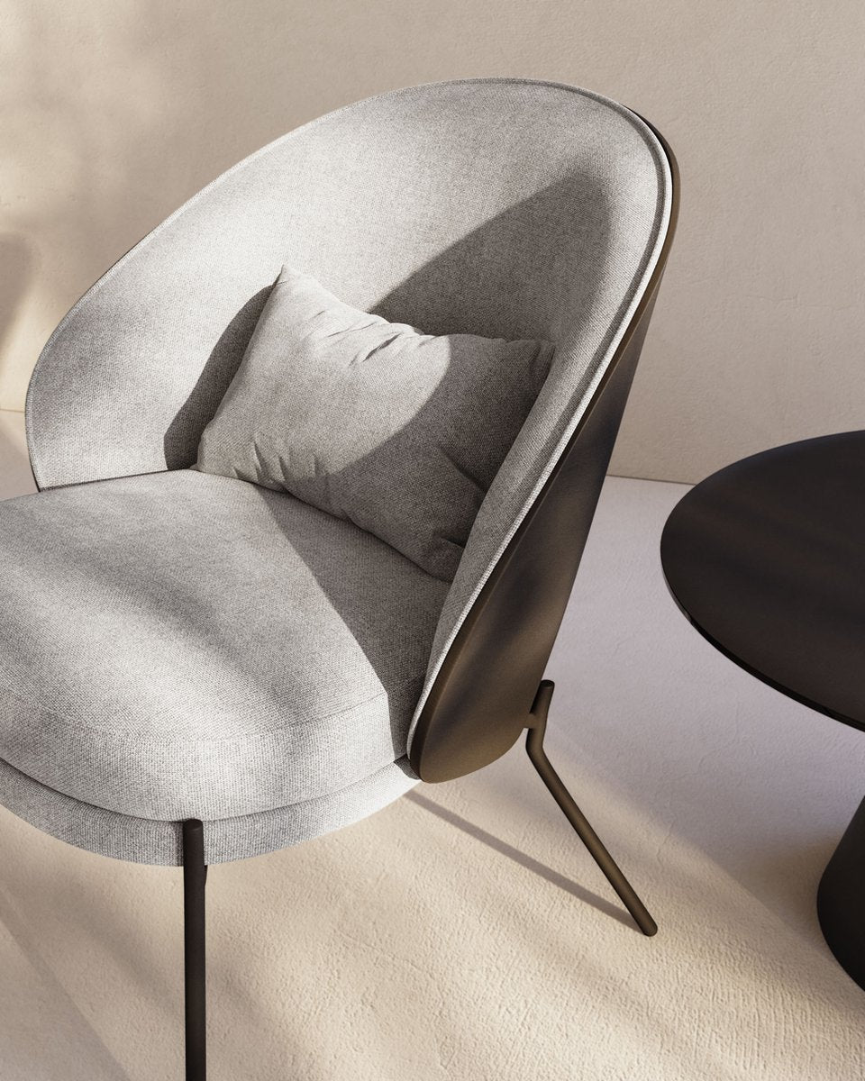 House Nordic Loungestoel - Max. 110 kg - 72 x 78 x 82 cm - Lichtgrijs