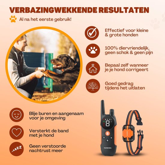 Vulpes Goods® Anti Blafband Pro – 3-in-1 Trainingshalsband Zonder Schok – Oplaadbaar & Waterdicht