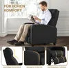 Yaheetech Relaxstoel – Zwart – 87 x 61,5 x 99 cm – Verstelbare Ligstoel met Voetsteun