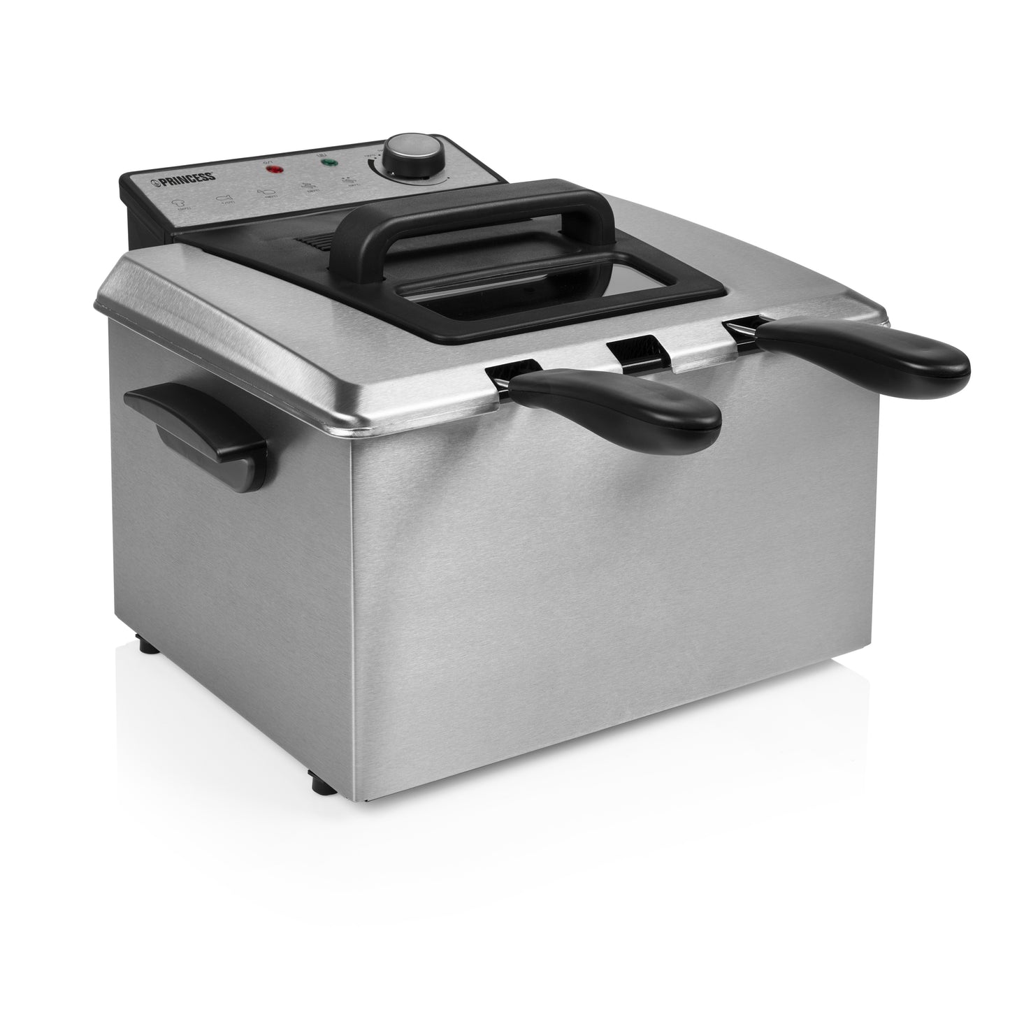 Princess 185000 Friteuse - 5L - 3270W - 3 Frituurmanden - RVS/Zwart