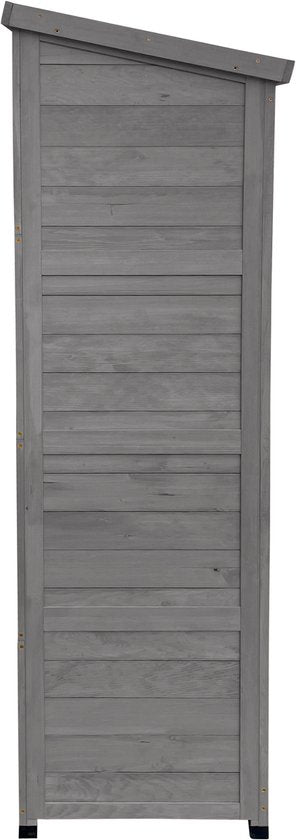AXI Hugo houten opbergkast Warm Grijs - Tuinkast met Verzinkt dak - 3 legplanken en bodem - FSC hout - Magneetsluiting - 85x52x174cm