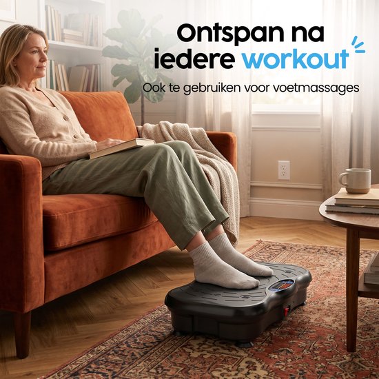 Infinity Goods Trilplaat Premium - Trilplaat Fitness - Inclusief Weerstandsbanden En Handvatten - Powerplate - 5 Tainingsprogramma’s - 99 Snelheidsniveaus - Bluetooth Muziek - Zwart