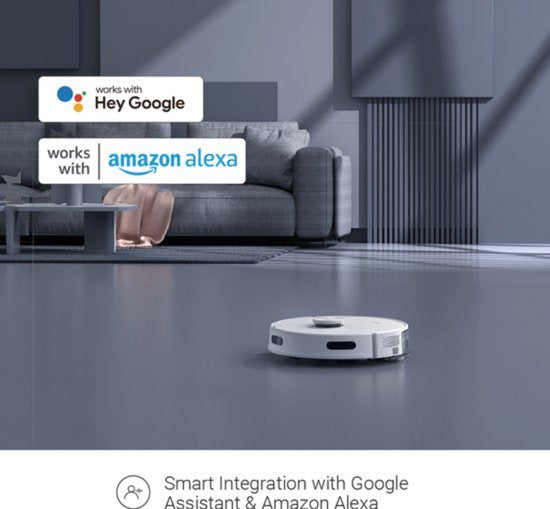 EZVIZ RE4 Plus - Robotstofzuiger met Dweilfunctie, 4000Pa Zuigkracht, Automatisch Leegstation, Navigatie & Obstakelvermijding - Compatibel met Google Assistant & Alexa - Zwart