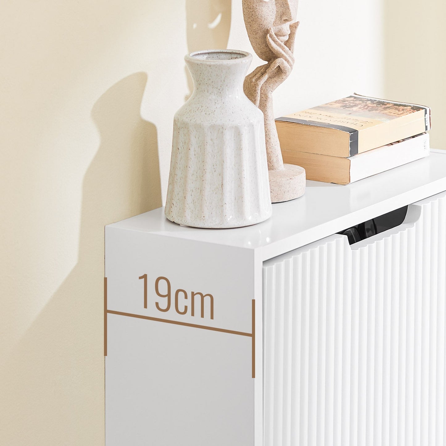 sobuy schoenenkast - 50 × 19 × 100 cm - wit – ultradun & flexibel te monteren
