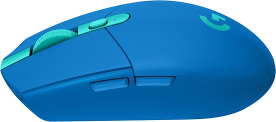 Logitech G305 Lightspeed Gaming-muis Bluetooth Optisch Blauw 6 Toetsen 12000 dpi Verlicht, Ergonomisch