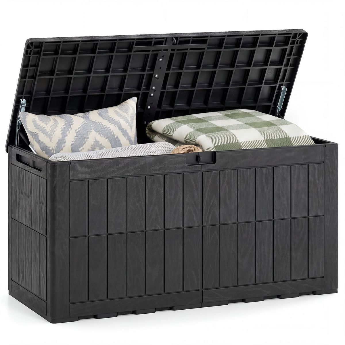 Coast Tuin opbergbox - 380L inhoud - 2-in-1 bank en kussenbox - zwart
