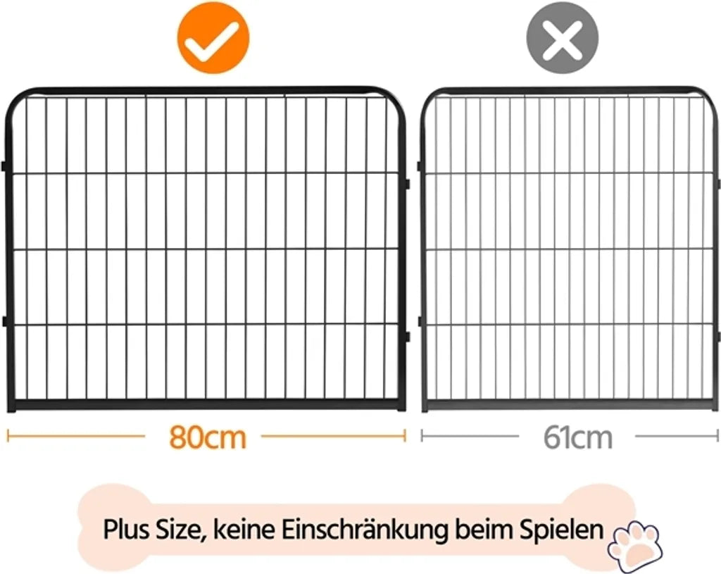 Yaheetech Puppyren - 16-delig - 60 cm - Met 2 Deuren - Zwart