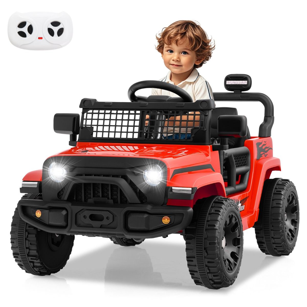 Coast Elektrische Kinderauto - met afstandsbediening - muziek en claxon - rood