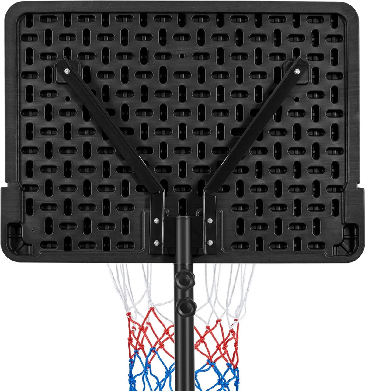 In Hoogte Verstelbare Basketbalstandaard met Wielen 182–215 cm Zwart