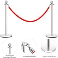 4 x Persoonscontrolesysteem Afbakening Stand Barrière Stand met 2 koorden