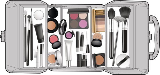 Touch Of Beauty Make Up Koffer Zilver - Cosmetica Organizer - met Handvat en Sleutelslot