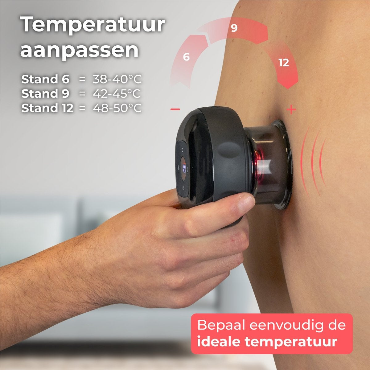 Nuvance Elektrische Cupping Cups – 12 Standen & Temperaturen – 18,1 x 13,5 x 8,9 cm – Zwart