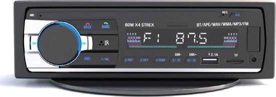 Strex autoradio met Bluetooth voor alle voertuigen USB, AUX en handsfreeset zwart