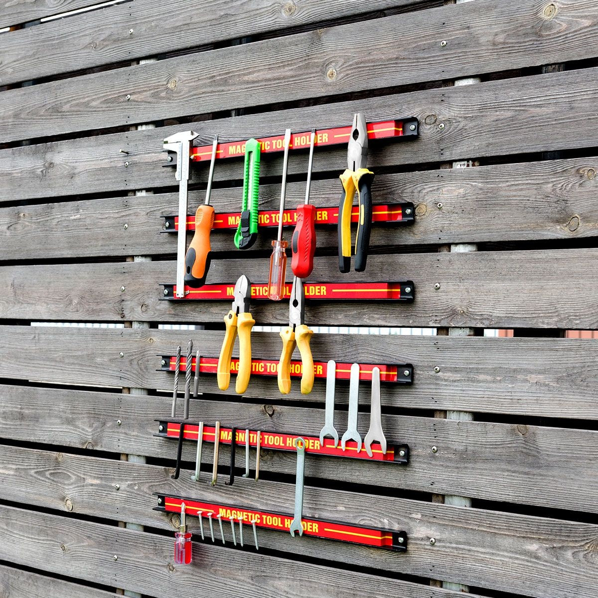 Coast Magnetische Wand Gereedschapshouder - 6 stuks - 46 cm Rood en Zwart