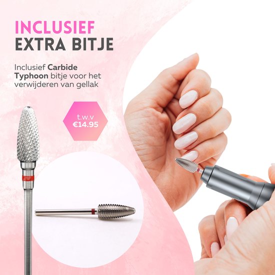 Beeperfect® Elektrische Nagelvijl Pocket Edition - Nagelfrees - Manicure en pedicure set - Draadloos - 6000MaH Accu - Inclusief 26 bitjes 60 schuurrolletjes en 5 accessoires - 40.000RPM