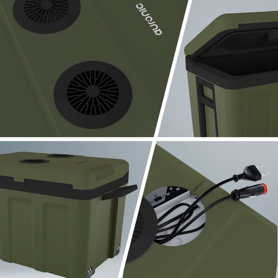 Auronic Koelbox Elektrisch 12V en 230 volt - 40L - Auto - Camping Koelkast - Koelen en Verwarmen - Frigobox - Groen