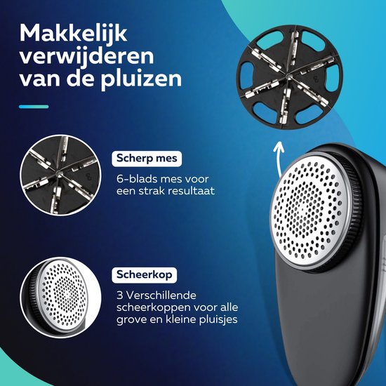 Beepro - Elektrische Pluizenverwijderaar - Ontpluizer - Ontpiller - Pluizentondeuse - Draadloos en Oplaadbaar - Zwart