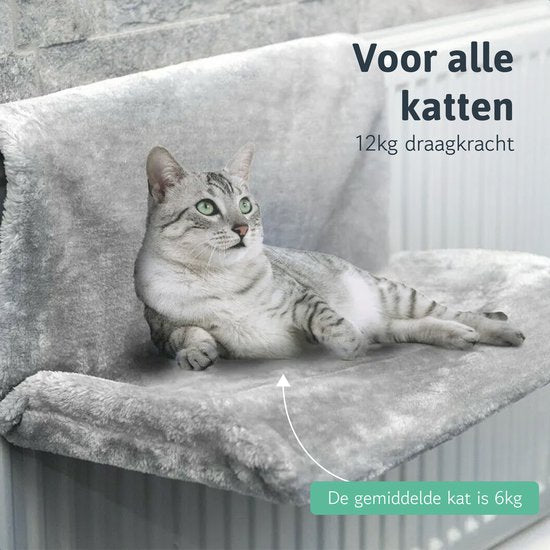 LBB Katten Hangmat voor Radiator - Mand en bed - kat - Radiatorhangmat - Grijs