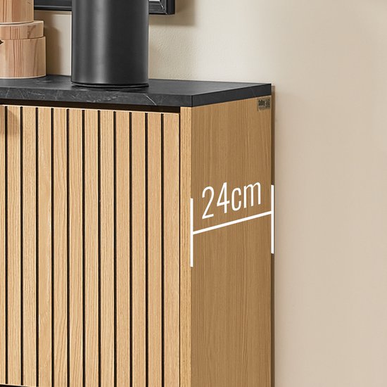SoBuy Schoenenkast voor entree, dunne schoenenkast, compacte schoenenopslag, geschikt voor 8-12 paar, 60x24x88cm, FSR202-N