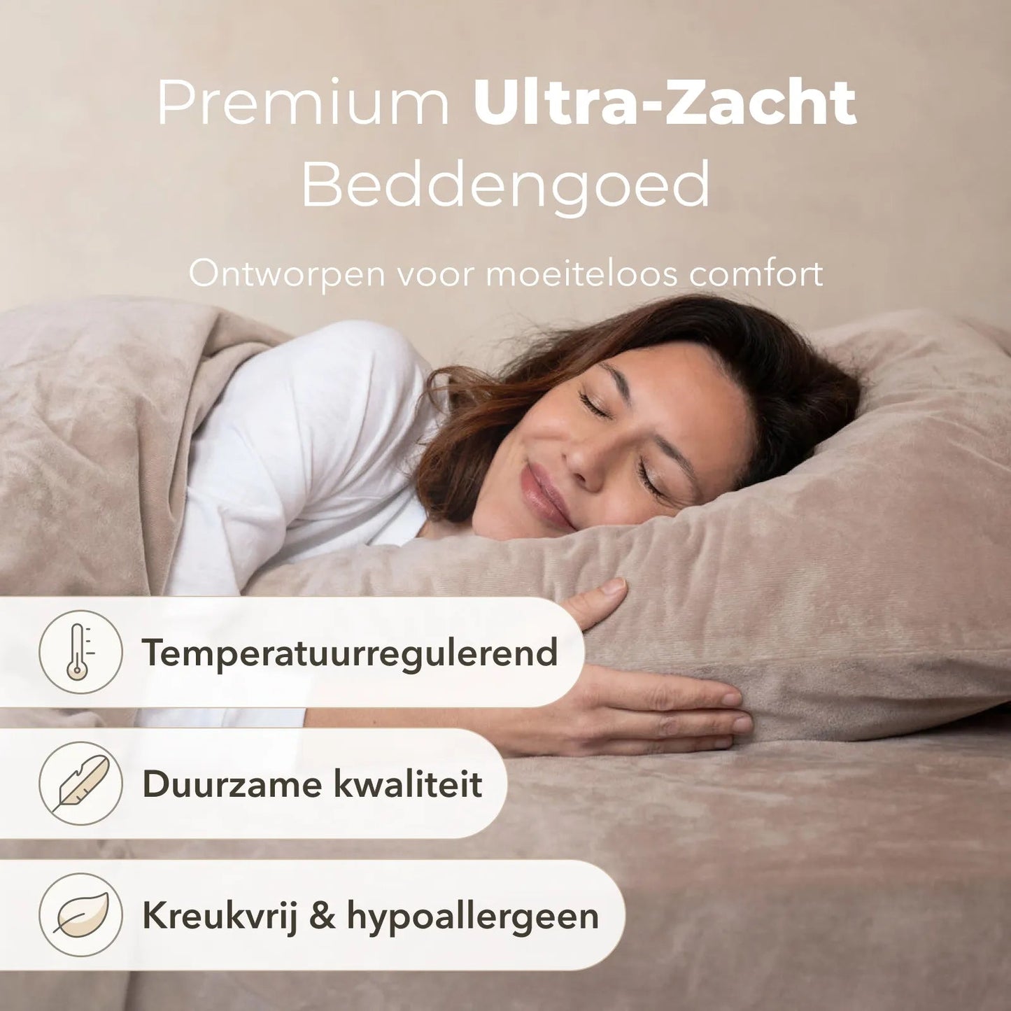 Sjumo Silky Smooth Dekbedovertrek Classic Taupe - 240x220 cm - Inclusief 2 Kussenslopen 60x70 cm