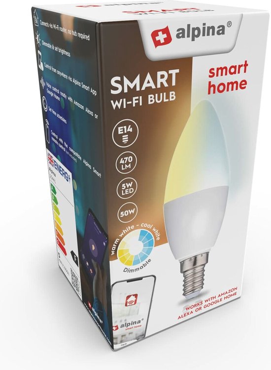 alpina Smart Home LED Lamp - E14 - Slimme verlichting