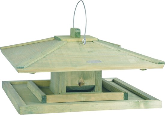 Esschert Design Vogelvoederhuisje - Groen - 21 cm x 38.5 cm x 21 cm