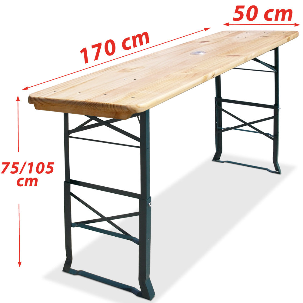 Deuba Houten Tafel Vouwbaar & Hoogte Verstelbaar 170x50x75cm Bruin