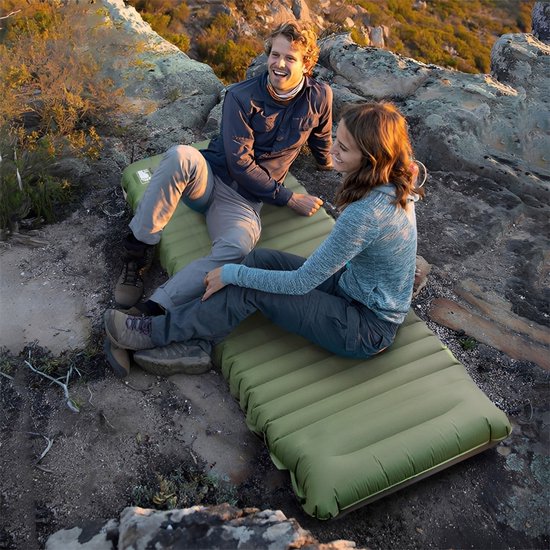 Ever Trex Slaapmat Comfort - 193x70x10cm - Ingebouwde Pomp - 1 Persoons - Camping Matras - Zelfopblaasbaar - Groen