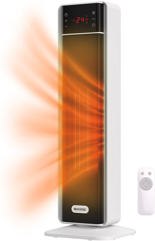 Auronic Elektrische Kachel - Keramische Kachel - Toren Kachel - 2000W Heater - Wit