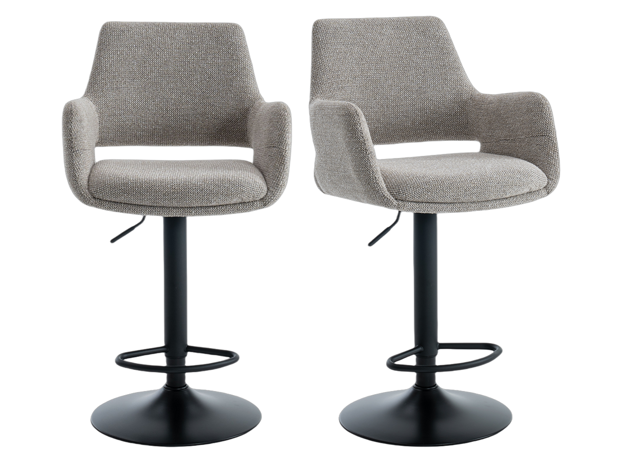 Criks Design Monza barkrukken - Set van 2 - Verstelbaar en draaibaar - Taupe