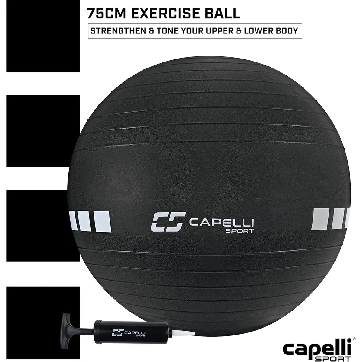 Capelli Sport Fitnessbal 75 cm – Anti-Burst & Antislip – Tot 150 kg – Voor Yoga & Core Training
