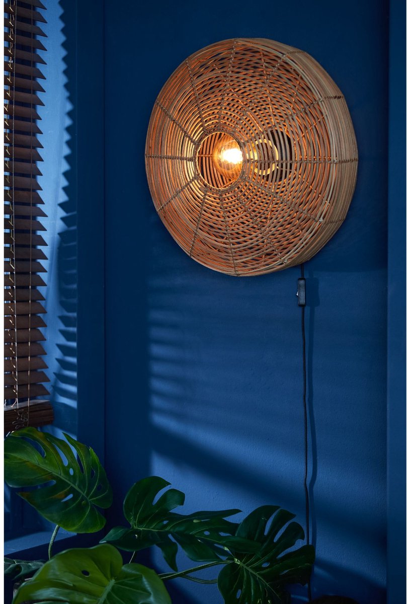 Light & Living Wandlamp Mataka Rotan Ø51 cm – Bruin – Ronde Wandlamp – Binnenverlichting