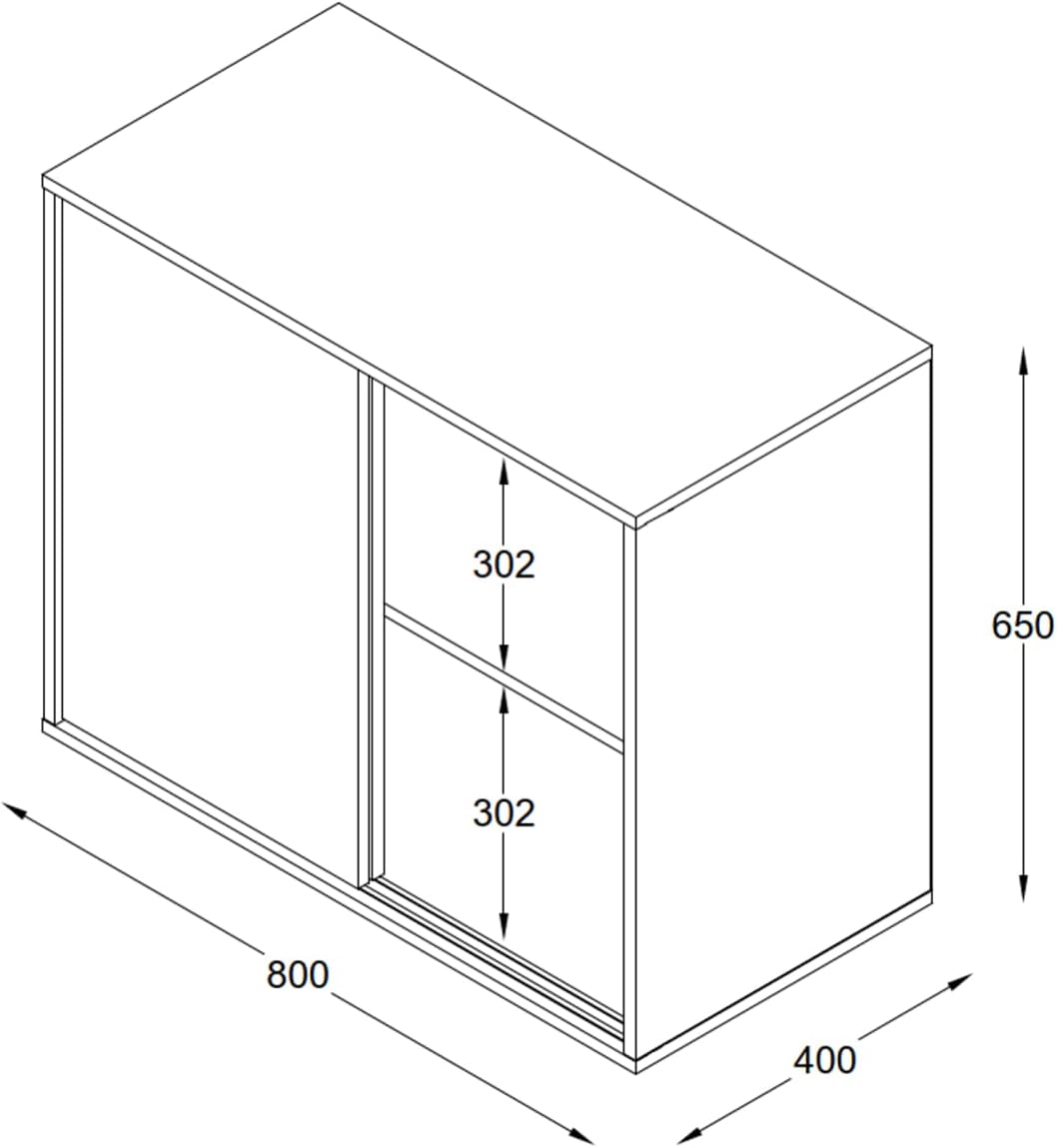 VDD Wandschrank - 80 x 40 x 65 cm - Sideboard / Opbergkast - Wit