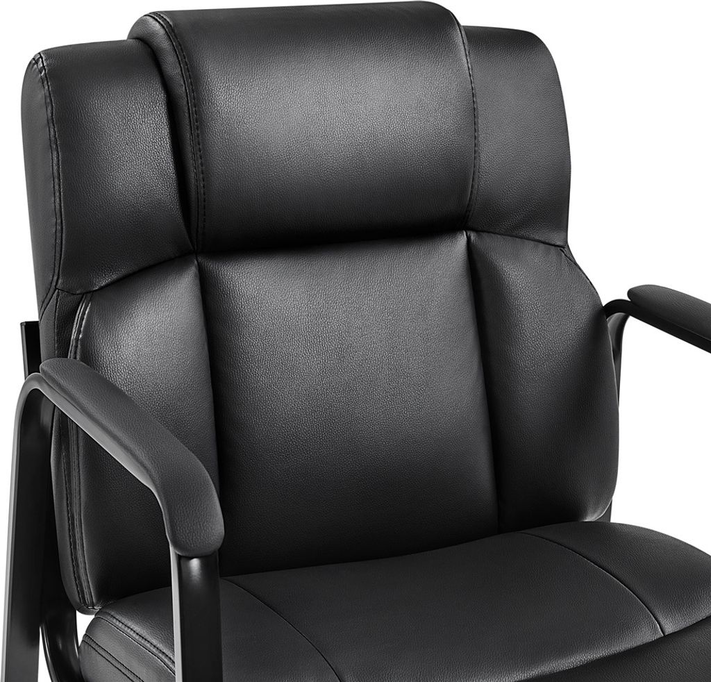 Yaheetech Bureaustoel Set van 2 - Eetkamerstoelen met Armleuning en Rugleuning - Kunstleer - 64x68,5x91,5 cm - Zwart