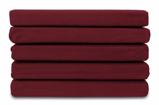 Ten Cate Hoeslaken 90x200 - Katoensatijn - Hoeslakens - Geschikt voor boxspring en matras - Hoekhoogte 35cm - Elastiek Rondom - Strijkvrij - Bordeauxrood