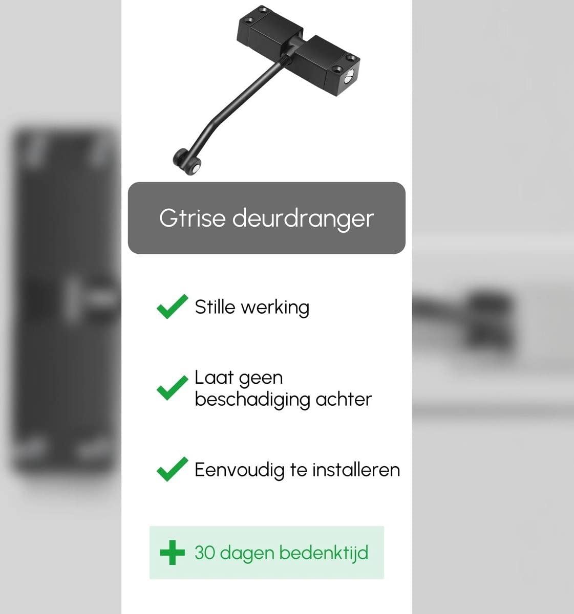 Gtrise Deurdranger - Binnen en Buiten - tot 40 kg - Gerecycled Aluminium