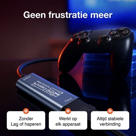 Skoov HDMI Capture Kaart Incl. USB-C Adapter - Video/Spel Opname - HDMI naar USB - 1080P HD - Cam link - Video grabber - Streamen