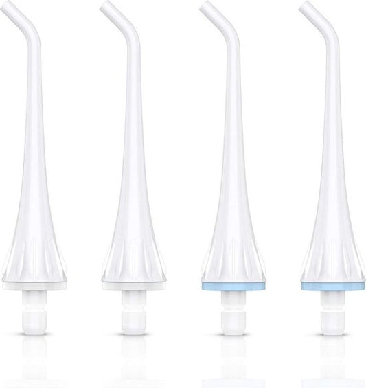 Bintoi® iSonic F500 - Waterflosser Opzetstukjes - Jet Tips - Vervangingsset voor Flosapparaat - 4 Stuks - Wit