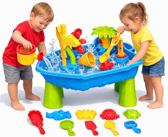 KidzKraze® Watertafel M - Buitenspeelgoed – Sensorisch Speelgoed - Activiteiten Tafel – Waterbaan - Zandtafel Voor Kinderen - Waterspeeltafel Speelgoed - Incl. Accessoires