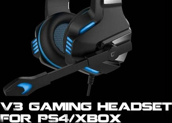 Hunterspider V3 Gaming headset - Zwart/Blauw - Geschikt voor PS4, Xbox One & Windows