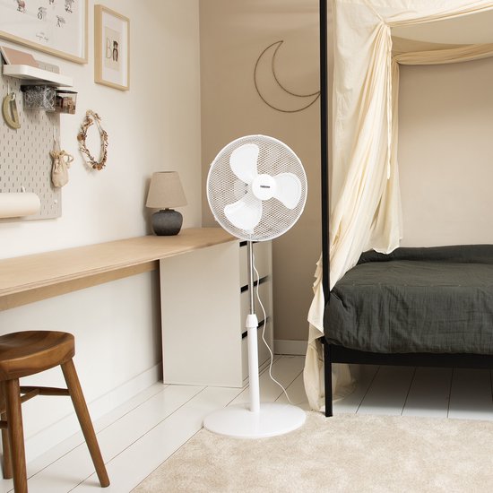 Tristar Voetventilator – 85–120 cm Verstelbaar – 85° Oscillerend – 3 Snelheden – VE‑5757 – Wit