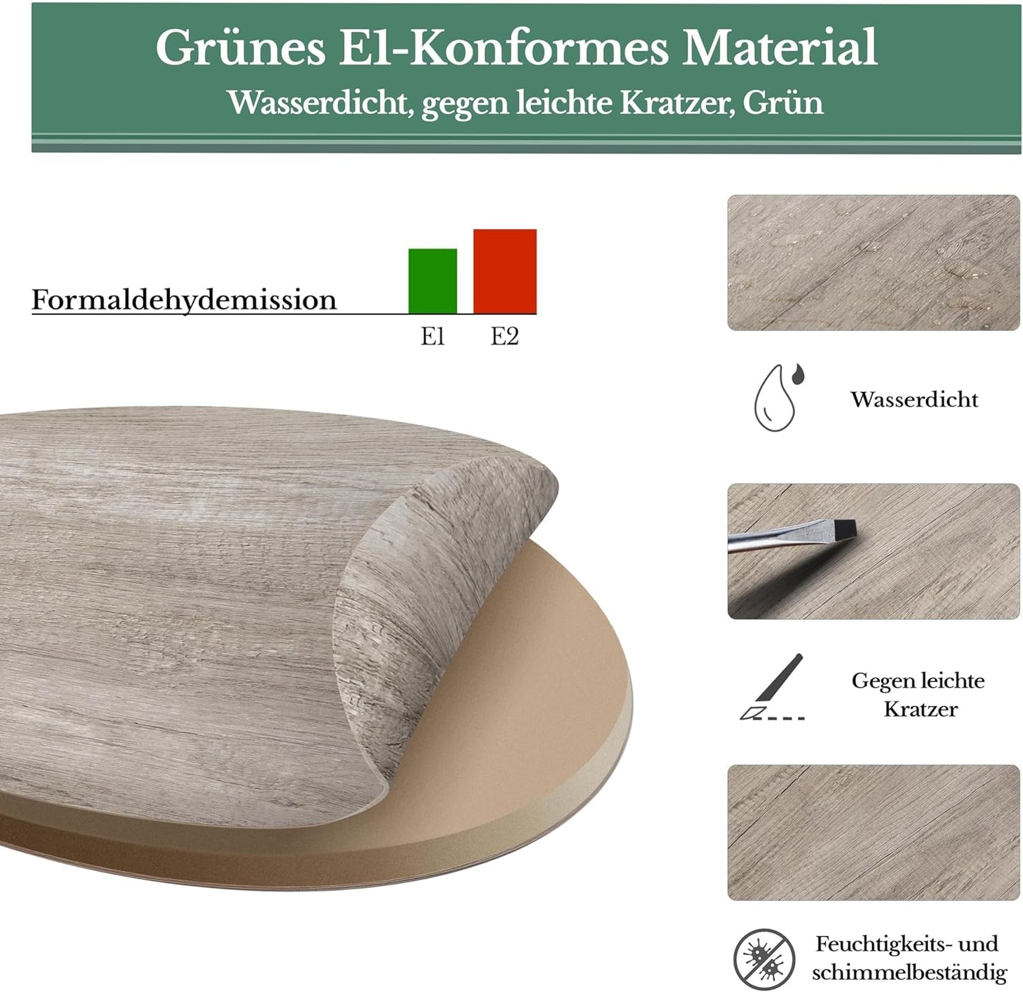Yaheetech Salontafel Set van 2 Ronde Bijzettafels met Metalen Frame - Eiken Houtkleur
