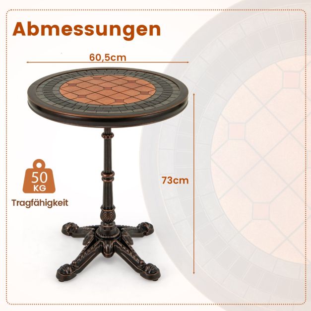 Coast Ronde Bistrotafel – Gietaluminium Tuintafel Ø60,5 x 73 cm – Brons