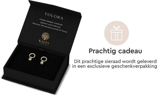 Yolora Oorhangers – Goudkleurig – 18K Verguld – Kristallen – Luxe Giftbox