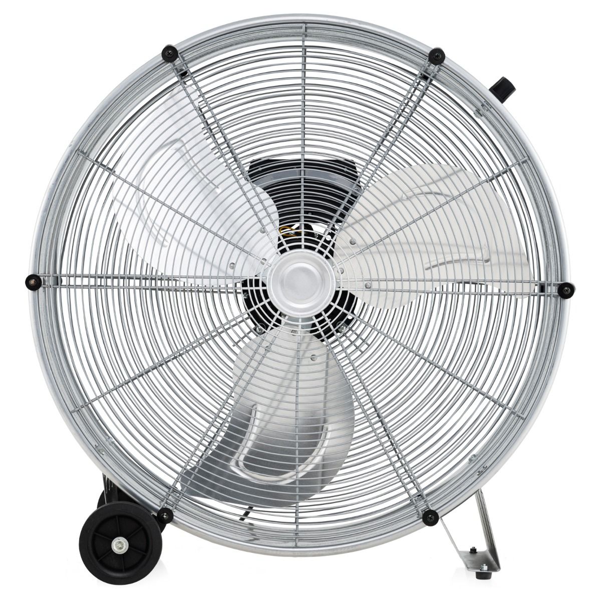 Coast Industriële Trommelventilator - 3 Snelheden, 180W, Max. 1300 CFM - 65 x 37 x 67 cm - Staal/Aluminium - Zilver