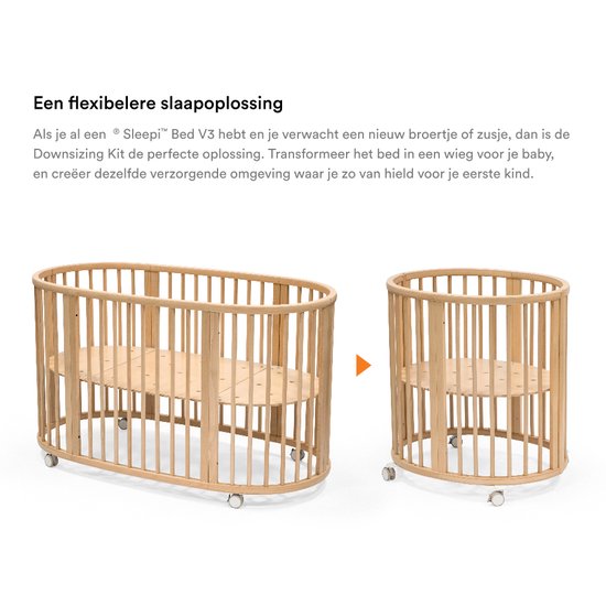Stokke Sleepi V3 Downsizing Kit, Natural - Verander het Sleepi Bed V3 terug in een Sleepi Mini