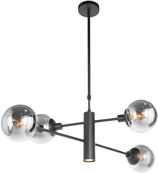 Steinhauer - hanglamp - Constellation - zwart - metaal - Ø 90cm - E14 - 3804ZW