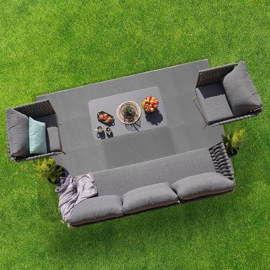 LifeGoods Buitenkleed - 152x230CM - Vloerkleed - Tuintapijt - Buitentapijt - Incl. Draagtas - Grijs