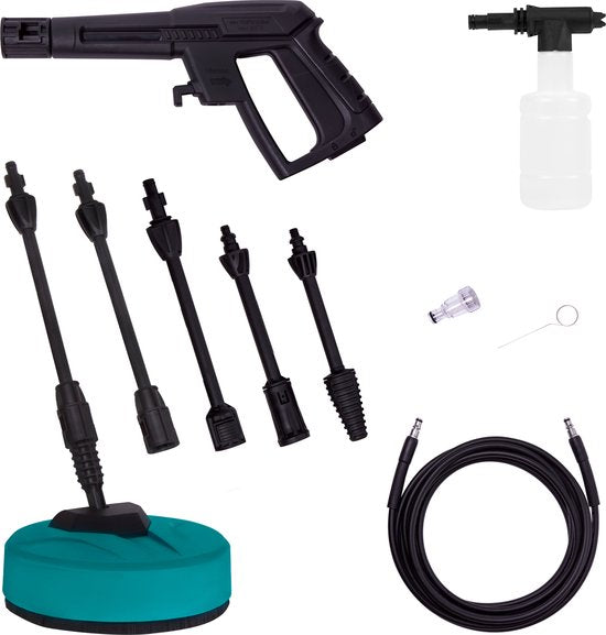 VONROC Hogedrukreiniger V14-2 - 1400W - 110 bar - 390 l/u - Incl. 5m slang, reinigingsmiddelen flesje, terrasreiniger en meer