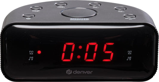 Denver Wekkerradio - Snooze / Slaap Functie - Digitale Wekker - FM Radio - Dual alarmklok - CR430 - Zwart